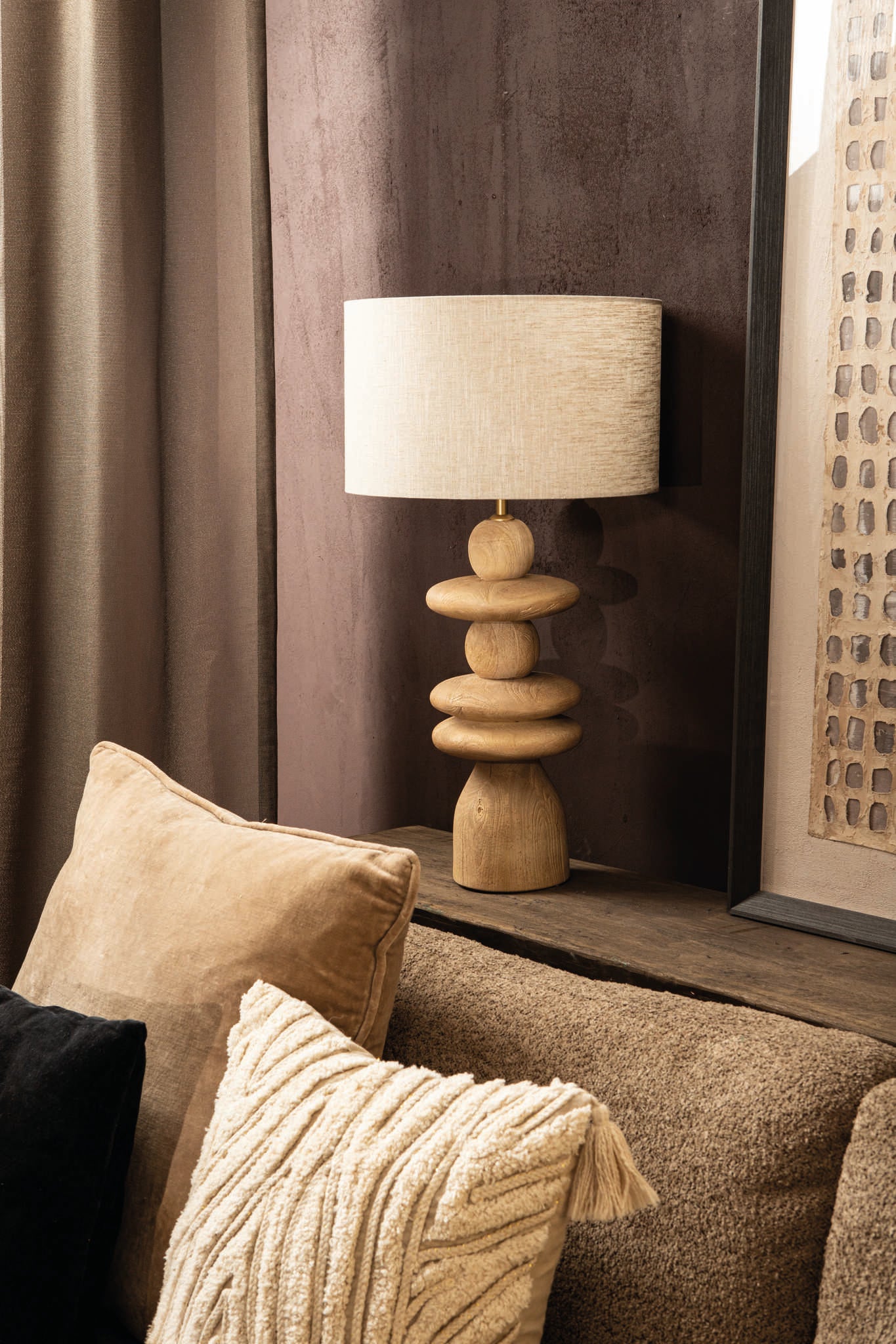 PTMD Tafellampvoet Callain Mango Rond - Tafellamp - PTMD - livinglovely.nl