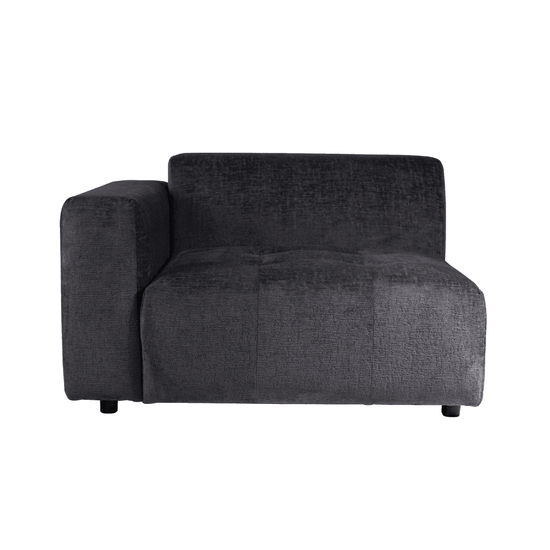 Quinta sofa - arm links - soft velvet - anthracite , , PTMD , livinglovely.nl