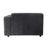 Quinta sofa - arm rechts - soft velvet - anthracite , , PTMD , livinglovely.nl