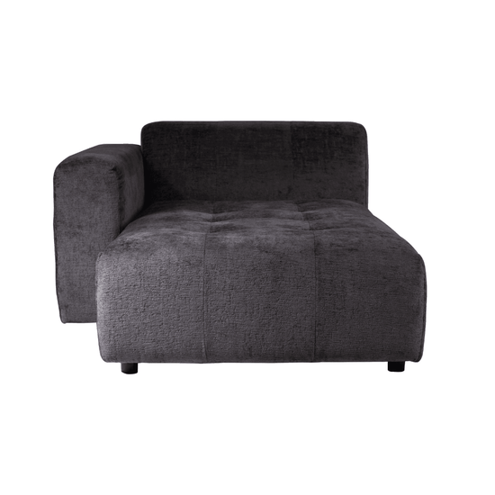 Quinta sofa - Chaise Longue Links - soft velvet - anthracite , , PTMD , livinglovely.nl