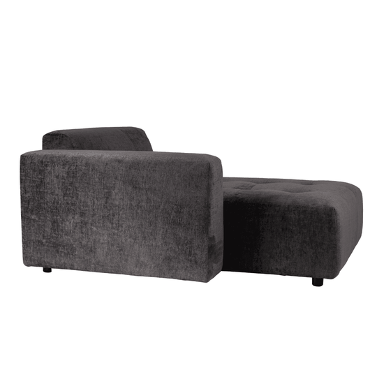 Quinta sofa - Chaise Longue Links - soft velvet - anthracite , , PTMD , livinglovely.nl