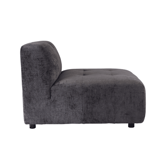 Quinta sofa - element - soft velvet - anthracite , , PTMD , livinglovely.nl