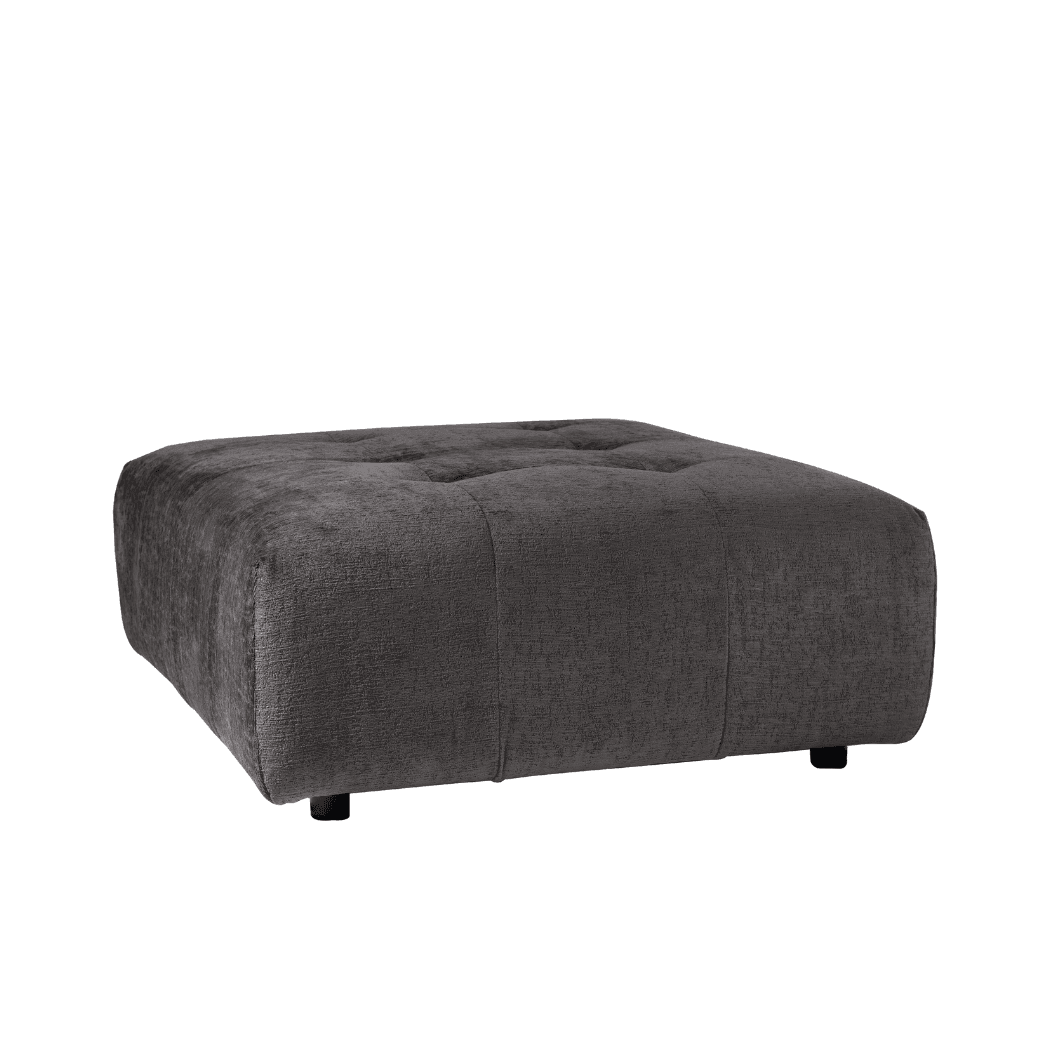 Quinta sofa - Hocker - soft velvet - anthracite PTMD - - PTMD - livinglovely.nl