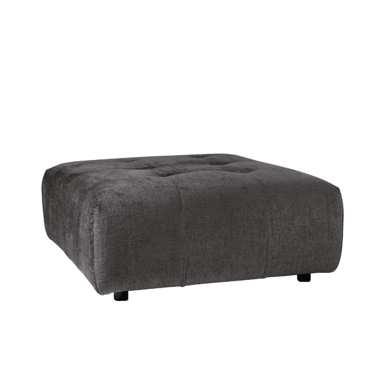 Quinta sofa - Hocker - soft velvet - anthracite PTMD , , PTMD , livinglovely.nl