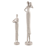 Rafah Clay Poly Woman Statue Holding Pot Low PTMD - Beeld - PTMD - livinglovely.nl