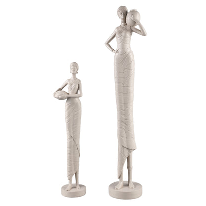 Rafah Clay Poly Woman Statue Holding Pot Shoulder PTMD - Beeld - PTMD - livinglovely.nl