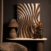 Reddie Wavvy Bruin Glimmend Wandpaneel Small 60x90cm PTMD - Wandpaneel - PTMD - livinglovely.nl