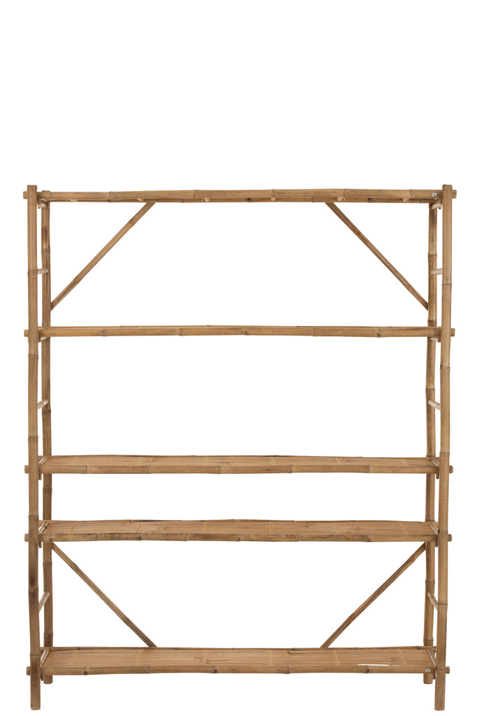 Rek 5 Planken Bamboe Naturel - Rek - J-Line - livinglovely.nl