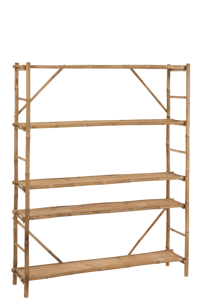 Rek 5 Planken Bamboe Naturel - Rek - J-Line - livinglovely.nl