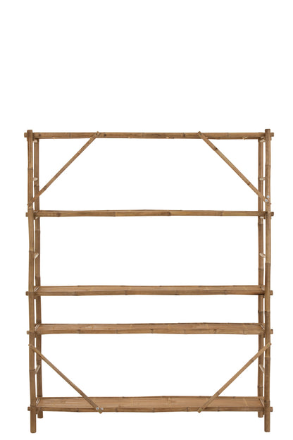 Rek 5 Planken Bamboe Naturel - Rek - J-Line - livinglovely.nl