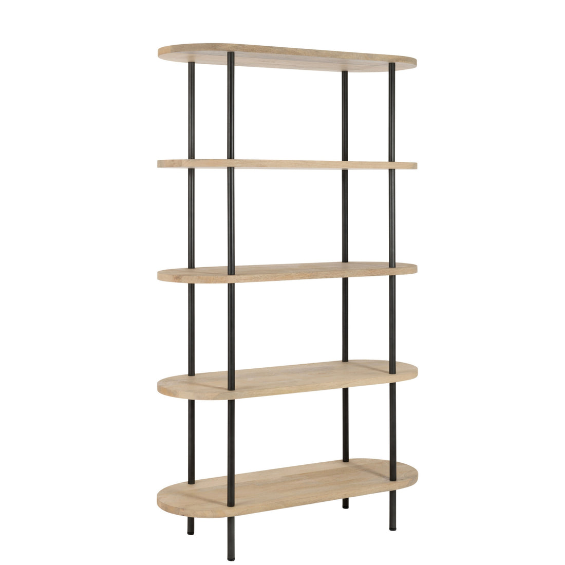 Rek Eli 5 Planken Mangohout/Ijzer Naturel/Grijs J-Line