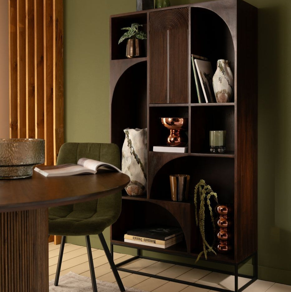 Rek Mode Mango Hout/Mdf Bruin - Boekenkast - J-Line - livinglovely.nl