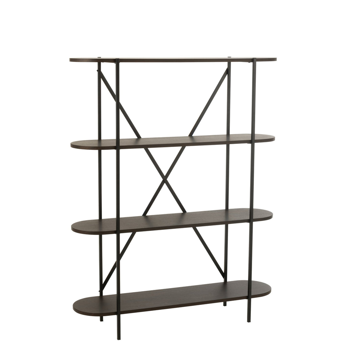 Rek Ovaal Mdf/Metaal Donkerbruin J-Line
