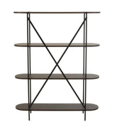 Rek Ovaal Mdf/Metaal Donkerbruin - Rek - J-Line - livinglovely.nl