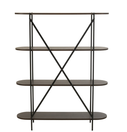 Rek Ovaal Mdf/Metaal Donkerbruin - Rek - J-Line - livinglovely.nl