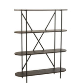 Rek Ovaal Mdf/Metaal Donkerbruin - Rek - J-Line - livinglovely.nl