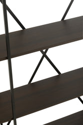 Rek Ovaal Mdf/Metaal Donkerbruin - Rek - J-Line - livinglovely.nl