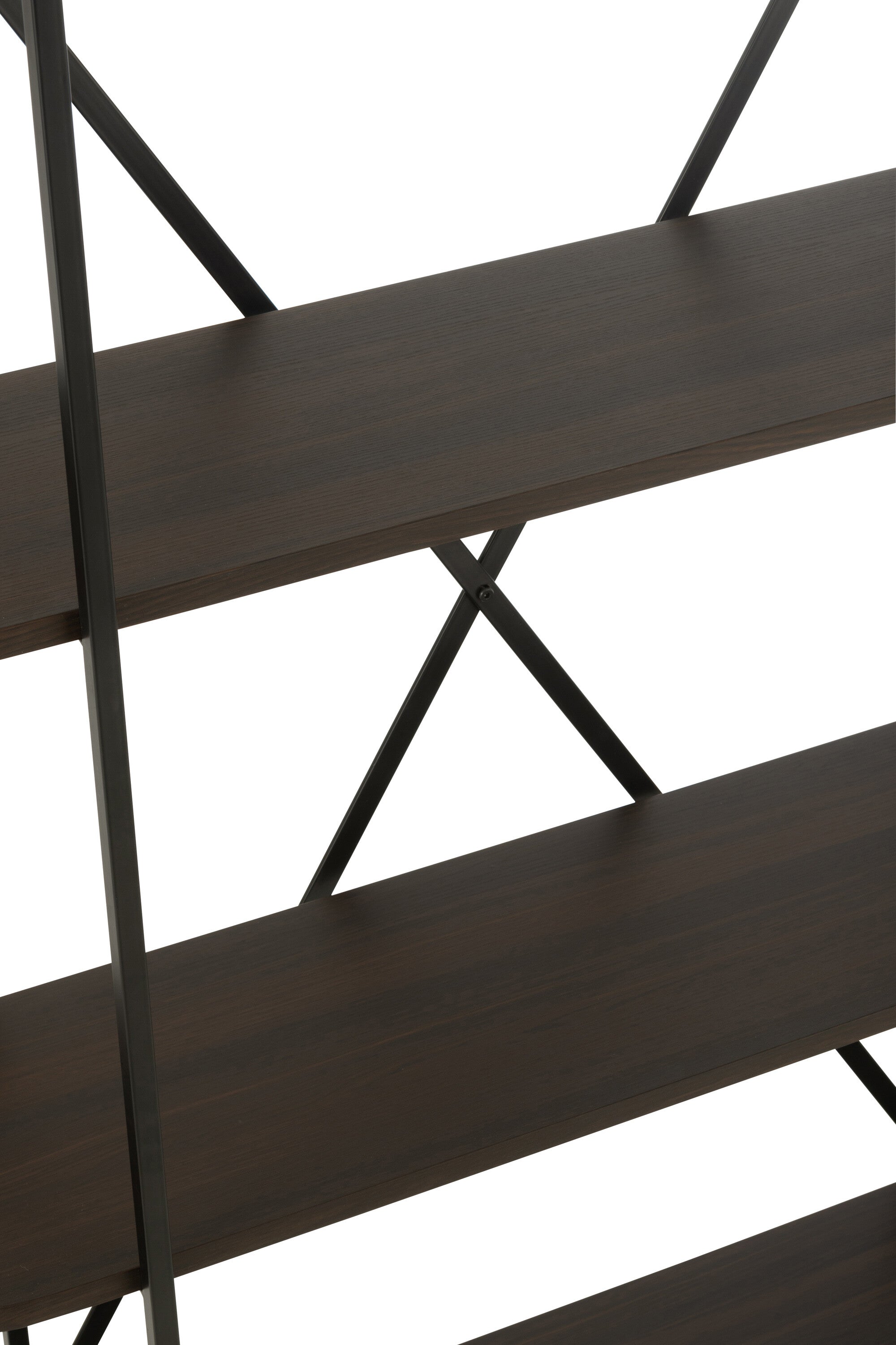 Rek Ovaal Mdf/Metaal Donkerbruin - Rek - J-Line - livinglovely.nl