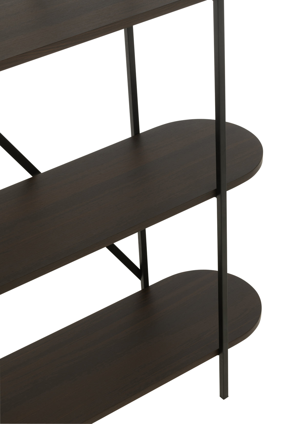 Rek Ovaal Mdf/Metaal Donkerbruin - Rek - J-Line - livinglovely.nl