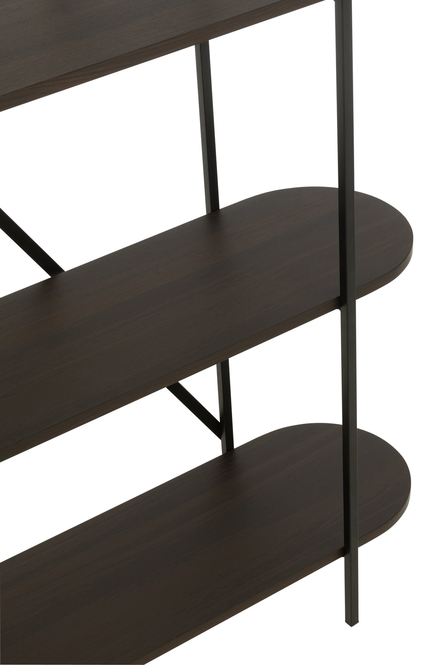Rek Ovaal Mdf/Metaal Donkerbruin - Rek - J-Line - livinglovely.nl