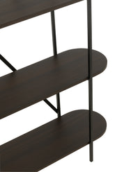 Rek Ovaal Mdf/Metaal Donkerbruin - Rek - J-Line - livinglovely.nl