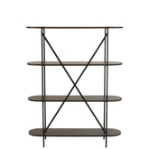 Rek Ovaal Mdf/Metaal Donkerbruin - Rek - J-Line - livinglovely.nl