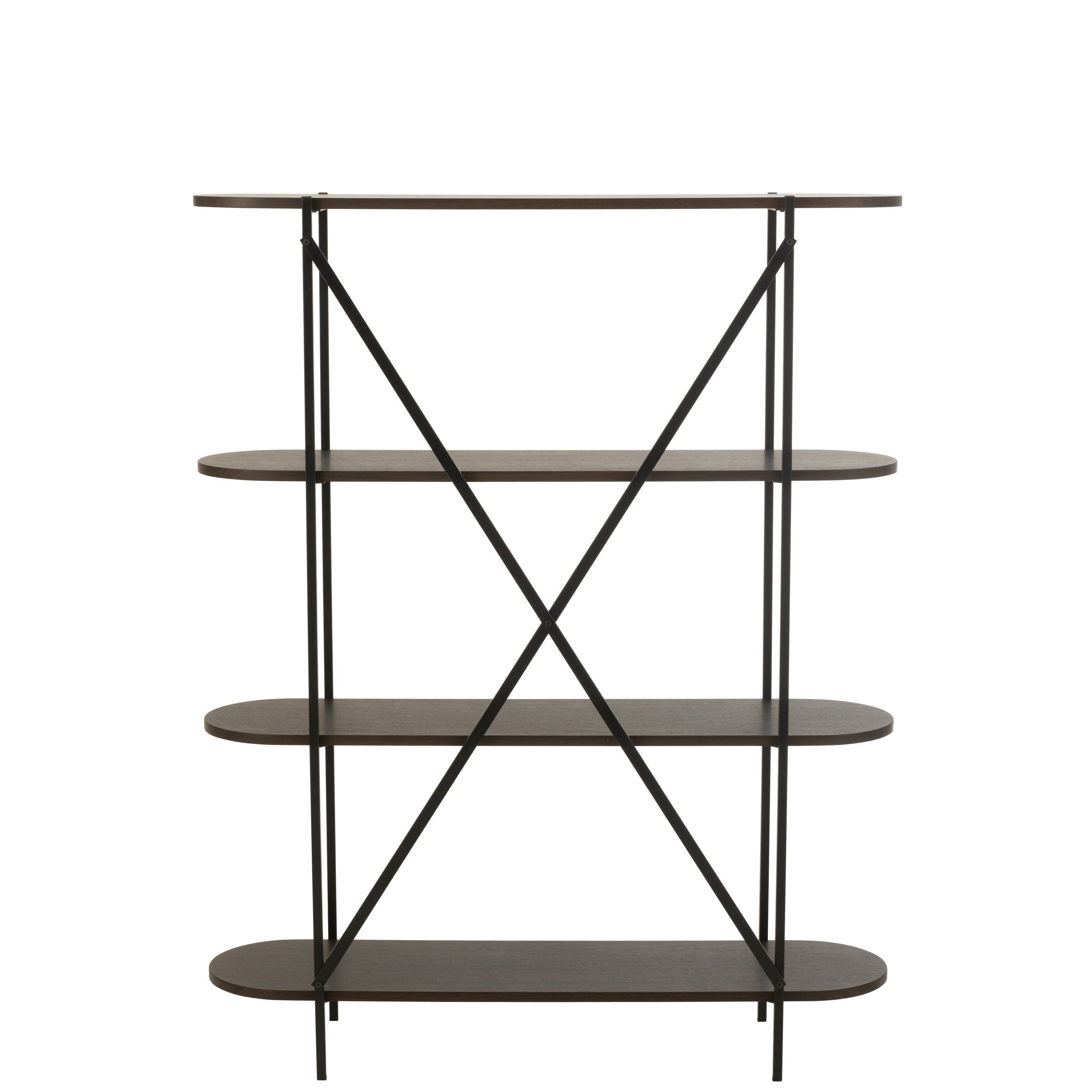 Rek Ovaal Mdf/Metaal Donkerbruin - Rek - J-Line - livinglovely.nl