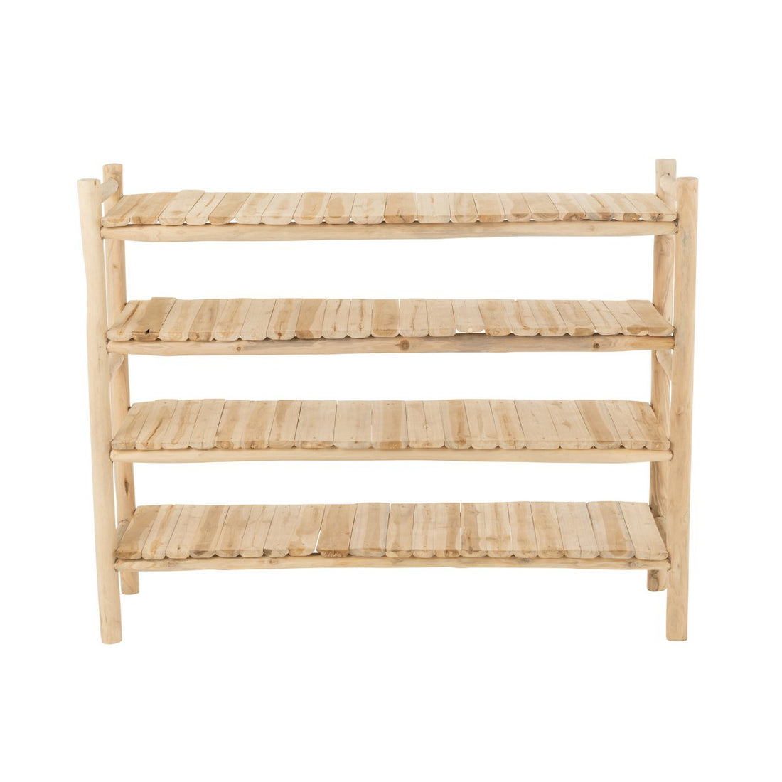 Rek Ranch Teak Hout Naturel - Rek - J-Line - livinglovely.nl