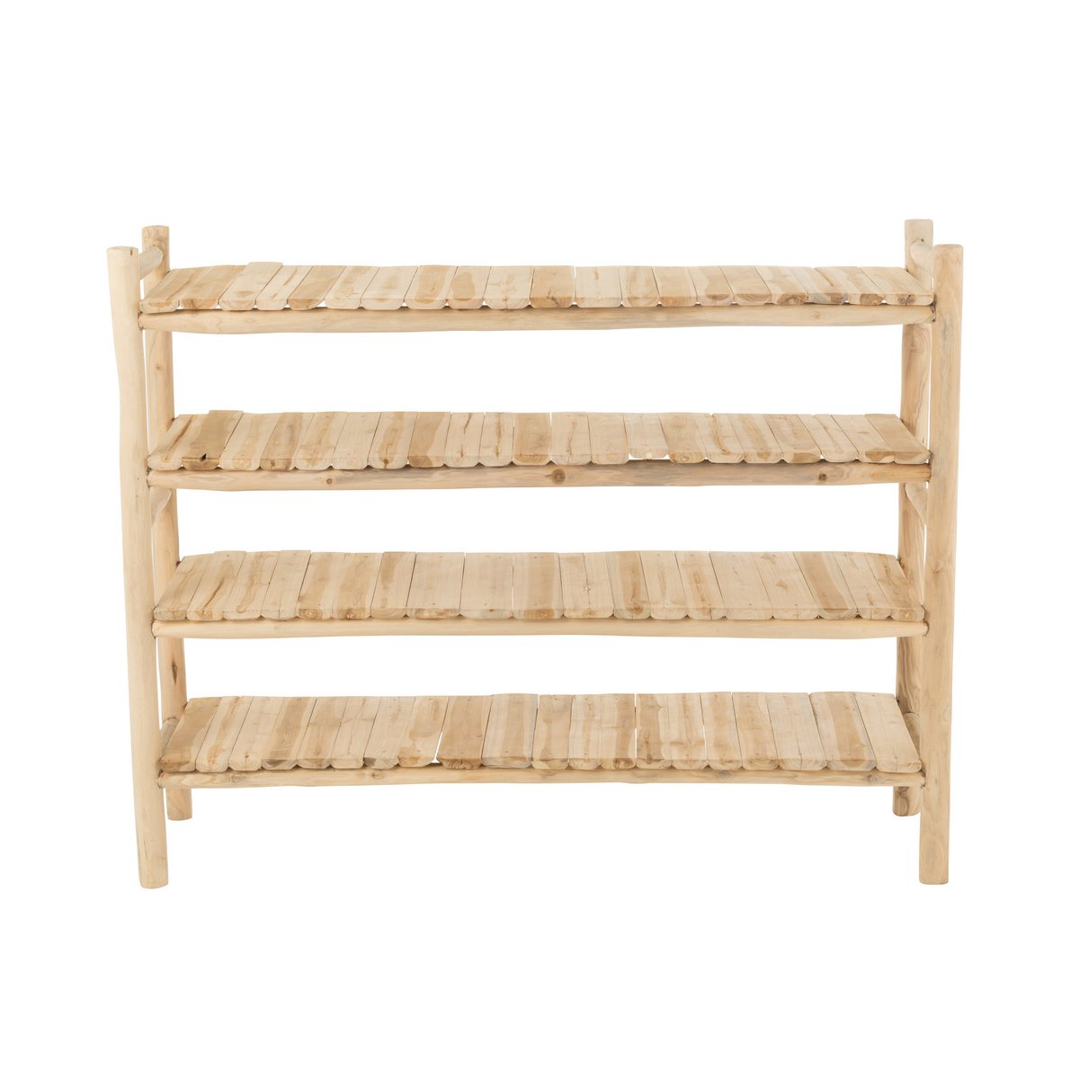 Rek Ranch Teak Hout Naturel - Rek - J-Line - livinglovely.nl
