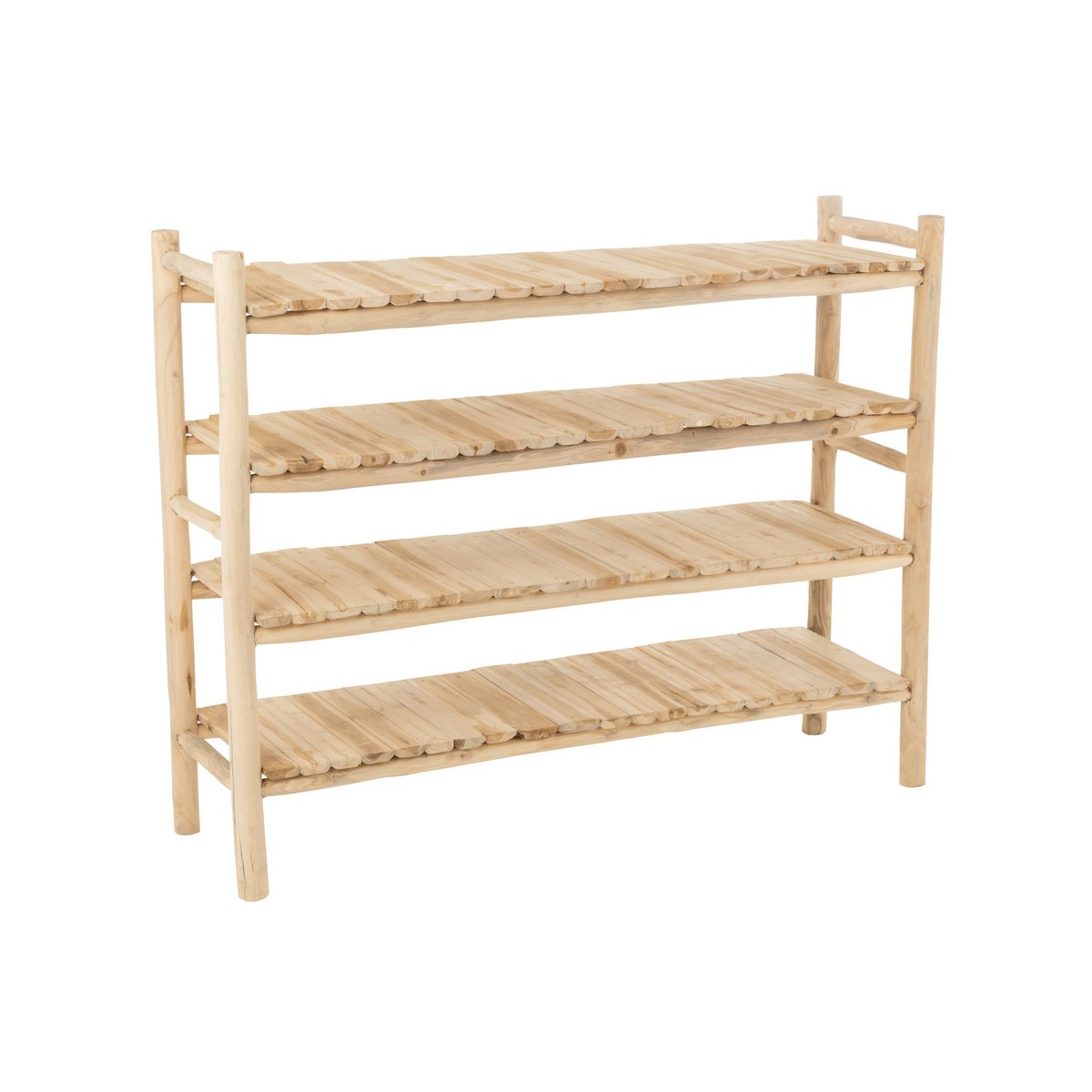 Rek Ranch Teak Hout Naturel - Rek - J-Line - livinglovely.nl