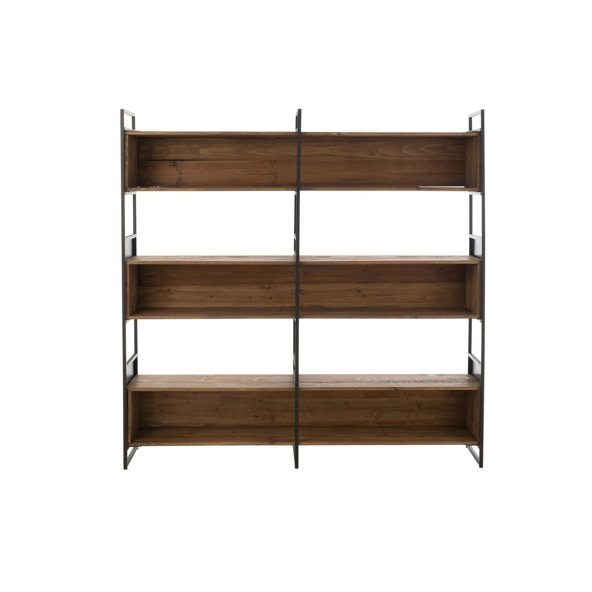 Rek Rustik Gerecycled Hout Zwart/Naturel Large J-Line