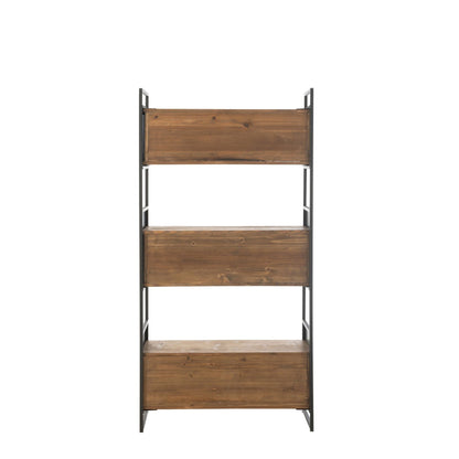 Rek Rustik Gerecycled Hout Zwart/Naturel Small J-Line