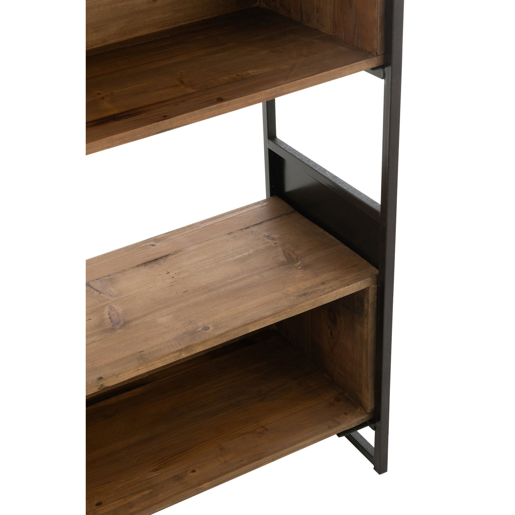 Rek Rustik Gerecycled Hout Zwart/Naturel Small J-Line