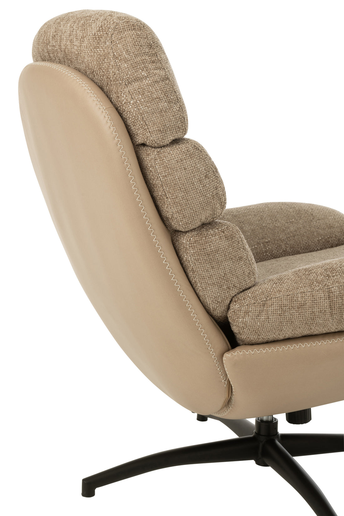 Relax Stoel + Voetbank Metaal/Multiplex Donkergrijs/Zwart - Fauteuil - J-Line - livinglovely.nl