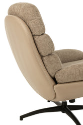 Relax Stoel + Voetbank Metaal/Multiplex Donkergrijs/Zwart - Fauteuil - J-Line - livinglovely.nl