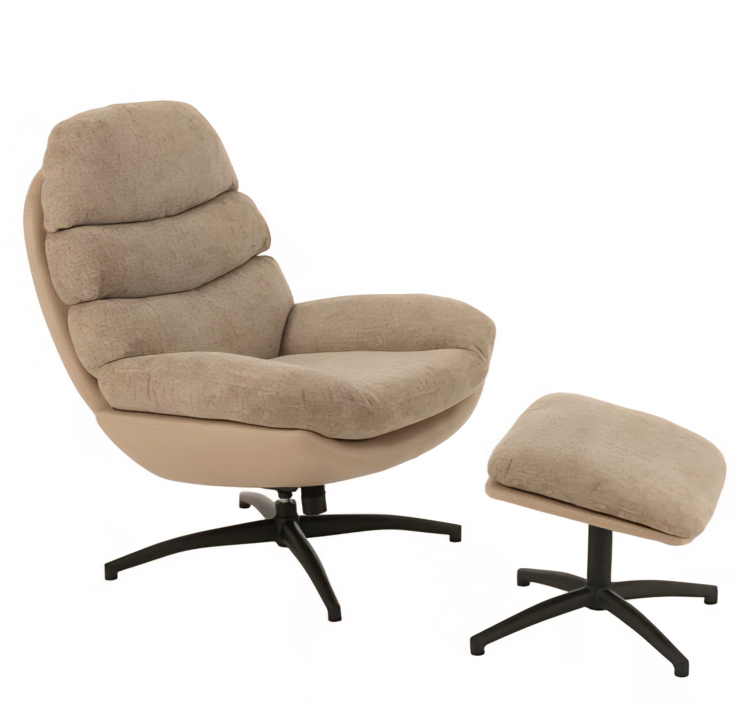 Relax Stoel + Voetbank Metaal/Multiplex Donkergrijs/Zwart - Fauteuil - J-Line - livinglovely.nl