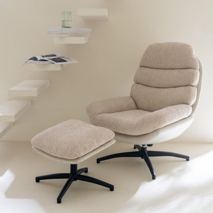 Relax Stoel + Voetbank Metaal/Multiplex Grijs/Zwart - Fauteuil - J-Line - livinglovely.nl