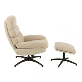 Relax Stoel + Voetbank Metaal/Multiplex Grijs/Zwart - Fauteuil - J-Line - livinglovely.nl