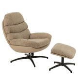 Relax Zetel + Voetbank Metaal/Multiplex Donkergrijs/Zwart J-Line