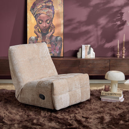 Relaxfauteuil Chill Beige van Starfurn, zachte stoffen bekleding in een rustige beige tint