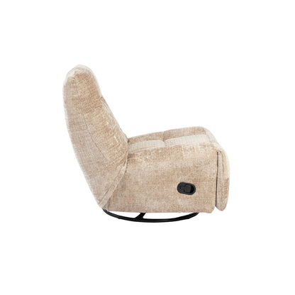 Relaxfauteuil Chill Beige van Starfurn, zwarte hendel voor de handmatige relaxfunctie