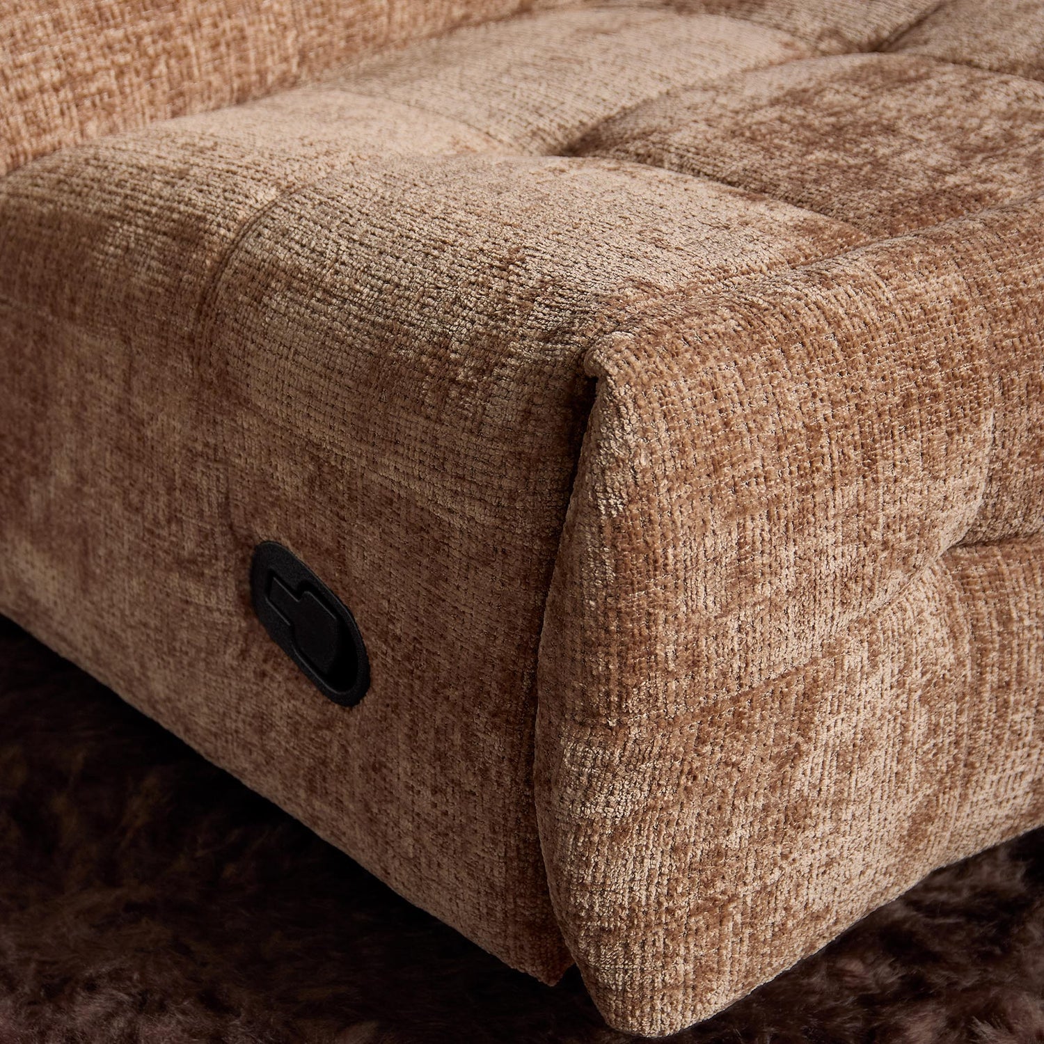 Relaxfauteuil Chill Cinnamon van Starfurn, zachte stoffen bekleding met zithoogte van 47 cm