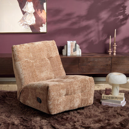 Relaxfauteuil Chill Cinnamon van Starfurn, eigentijds design met warme kaneelkleurige stoffering
