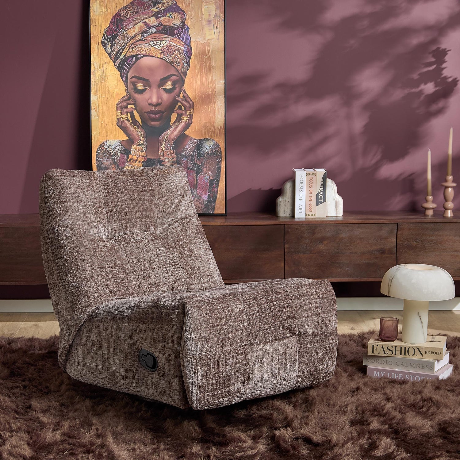 Relaxfauteuil Chill Clay van Starfurn, relaxstoel met omhoogkomend voetgedeelte