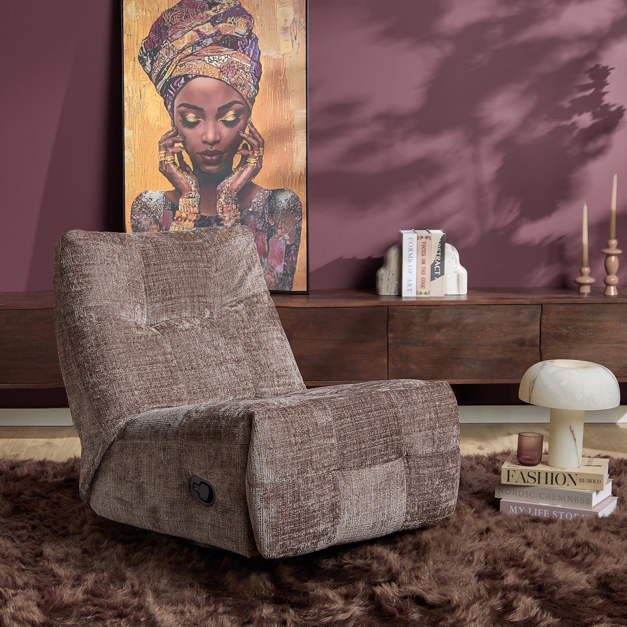 Relaxfauteuil Chill Clay van Starfurn, relaxstoel met omhoogkomend voetgedeelte