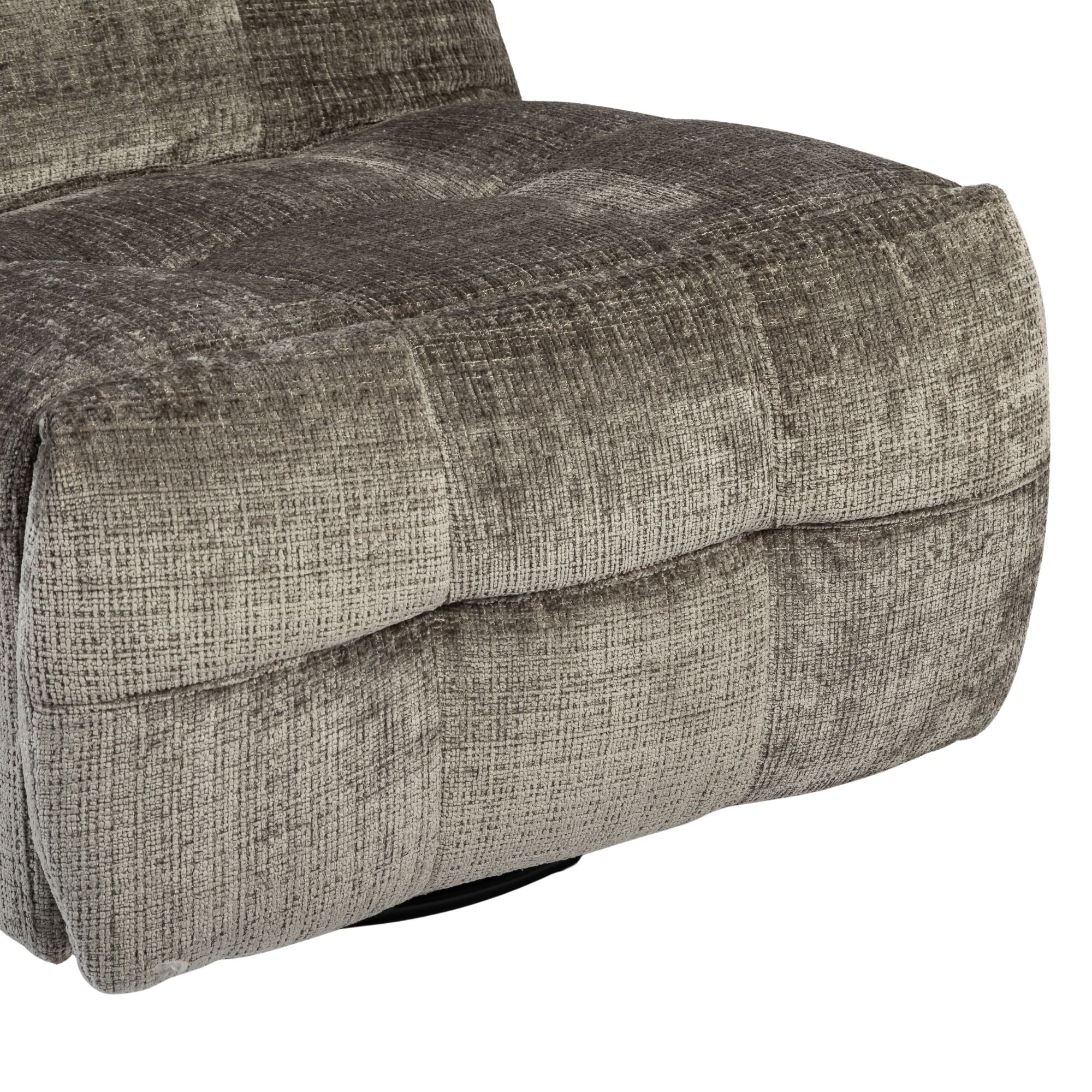 Relaxfauteuil Chill Grijs van Starfurn, relaxfauteuil in tijdloze grijze stof met vierkante stiknaden