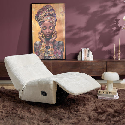 Relaxfauteuil Chill Off White van Starfurn, lichte stoffen bekleding voor een rustig interieur