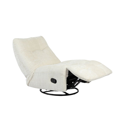 Relaxfauteuil Chill Off White van Starfurn, uitgeklapt 150 cm diep voor optimaal ligcomfort