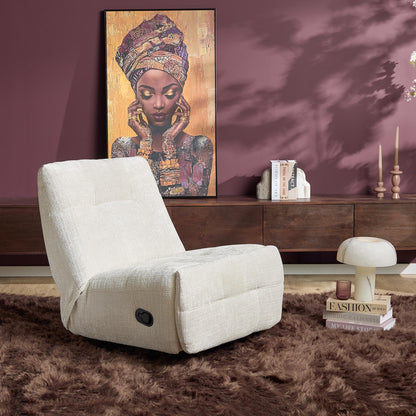 Relaxfauteuil Chill Off White van Starfurn, strakke stiknaden op rugleuning en zitting