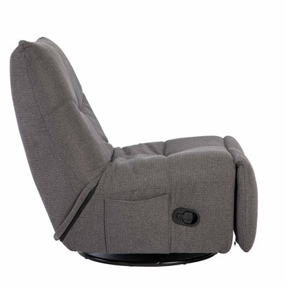 Relaxfauteuil Lazy van Starfurn in donkergrijze stof, detail van de zachte stofstructuur